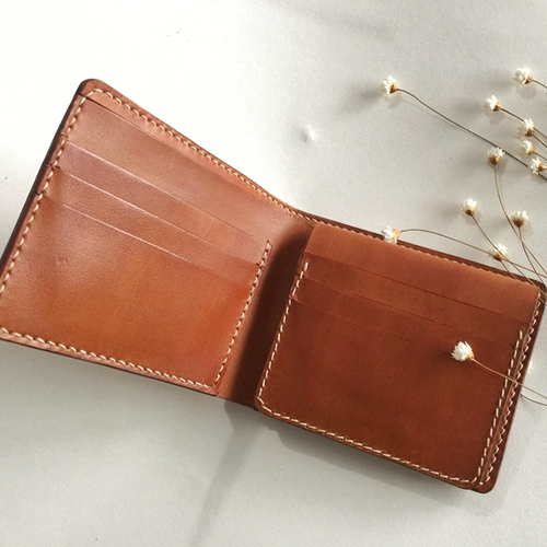 Оригинальный кожаный короткий бумажник, вместительный и большой кошелек подходит для мужчин и женщин, ретро сумка, из натуральной кожи