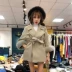 Áo khoác len nữ 2018 thu đông mới thời trang Hàn Quốc thắt lưng thắt lưng thắt lưng đã mỏng trong phần dài của áo khoác len áo dạ nữ Accentuated eo áo