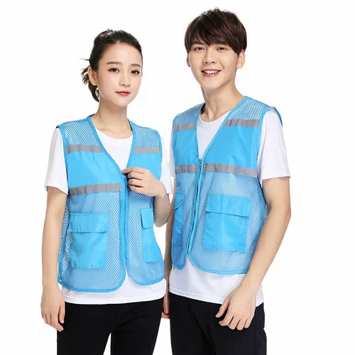 Летний дышащий светоотражающий детский жилет для работы, делается под заказ, с печатью вашего логотипа