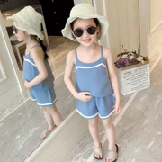 Quần áo trẻ em cao cấp hoàn toàn mới cho bé gái bộ đồ thể thao nước ngoài mùa hè cho bé gái 1-3 tuổi quần short trẻ em giản dị - Khác