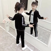 Quần áo trẻ em cao cấp hoàn toàn mới cho bé gái mùa thu phù hợp với thời trang trẻ em Hàn Quốc Yangqi mùa xuân và mùa thu thể thao cho trẻ em - Khác