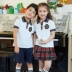 Mẫu giáo vườn dịch vụ mùa hè 2018 mới trẻ em đồng phục trường học mùa hè trang phục lớp phù hợp với tùy chỉnh anh ngắn tay áo