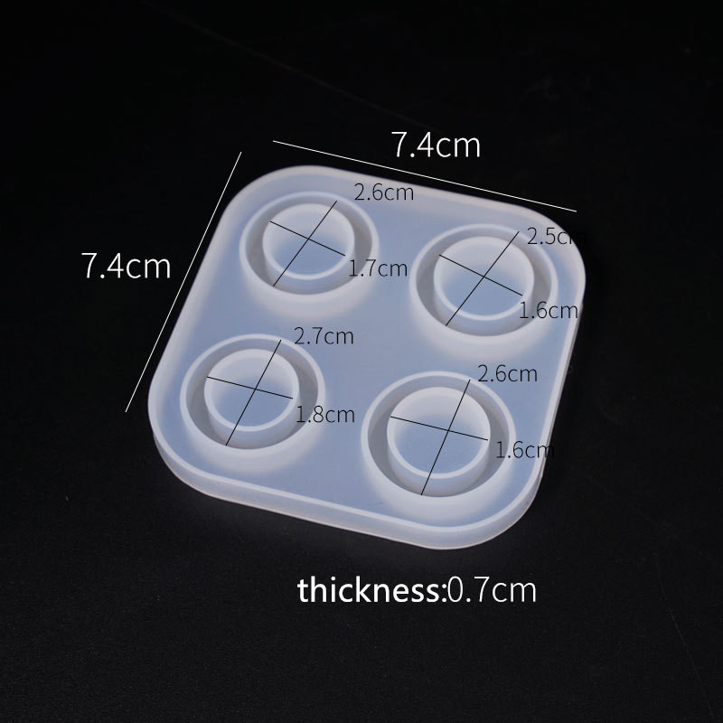 4 RingsCool diy manual resin Crystal Glue  mould Ring Continuous mode High mirror Bright surface silica gel mould
