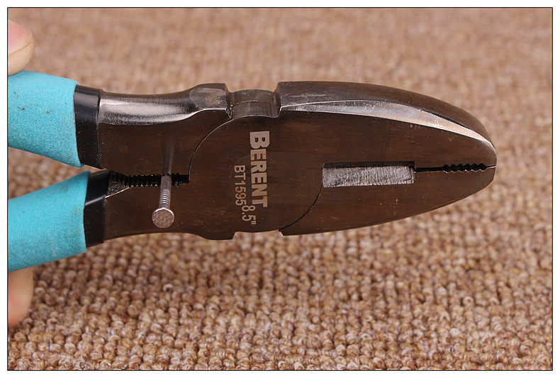 老虎钳 百锐 老虎钳 黑镍防锈钢丝钳 大号213mm虎头钳 剪钢丝钳子