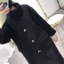 Anna 2018 mùa đông mới retro vuông khóa áo hai mặt trong phần dài của áo len nữ tính khí - Trung bình và dài Coat