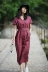 Tour Design gốc Trung Quốc phong cách Trung Quốc phong cách cổ áo thêu gai eo ngắn tay đầm mẫu váy hè 2021 váy đầm