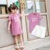 Trang phục hè cho bé gái và bé gái 2019 phiên bản mới của Hàn Quốc của đại dương mạng lưới âm thanh rung đỏ với cùng một đoạn phù hợp giữa cha mẹ và con cái - Trang phục dành cho cha mẹ và con