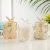 Bông gạc hộp thủy tinh không chì bảo vệ môi trường sáng tạo lớn bông pad lưu trữ hộp phòng ăn tăm hộp trang trí jar - Trang trí nội thất