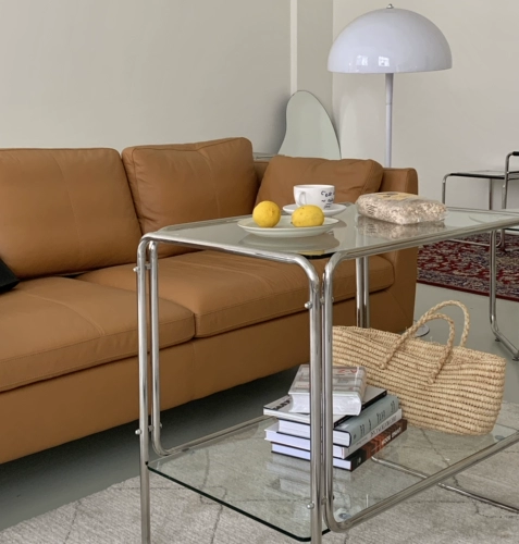 Мечта дом из нержавеющей стали Стеклянный журнальный столик