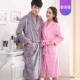 Pyjama đồ ngủ cặp vợ chồng dày flannel san hô lông cừu mùa thu và mùa đông áo choàng dài tay áo choàng tắm nam và nữ dịch vụ nhà - Night Robe