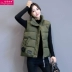 2018 mùa thu và mùa đông tóc bóng xuống bông vest phụ nữ mới của phụ nữ Hàn Quốc phiên bản của tự trồng bông vest vest áo khoác ngắn thời trang u40 Áo vest