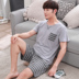 Của nam giới ngắn tay đồ ngủ mùa hè phần mỏng cotton Hàn Quốc sinh viên tươi trẻ tuổi có thể mặc nhà dịch vụ phù hợp với mùa hè Bên ngoài ăn mặc