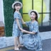 裴佳欣 亲子 装 夏装 2018 新潮 洋气 衣服 儿童 夏雪 式 裙 裙 夏 母 母 shop quần áo trẻ em đẹp Trang phục dành cho cha mẹ và con