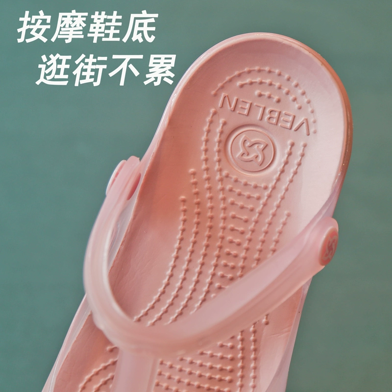 Veblen Crocs chính hãng cập dép nữ mùa hè 2020 dép chống trượt nặng có đáy mới dép thạch giày 