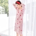 Áo ngủ dài tay Nhật Bản nữ mùa thu dài đồ ngủ nữ mùa đông đồ ngủ cotton dễ thương váy cổ tròn dịch vụ nhà có thể được mặc