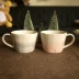W1962 xuất khẩu đồ đá Mỹ phong cách tay pinch điểm vẽ tay dòng cà phê cốc hoa kéo cốc cốc - Cà phê