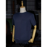 Vintameri British Retro Mods Business Daily Slim Dupont Coolmax Ice Mochi Pocket Short -Sleeed T -For