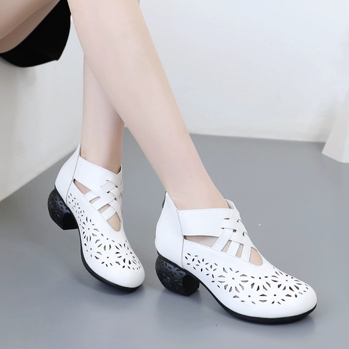 Летние сапоги, этническая обувь, танцующие туфли, из натуральной кожи, 2023, этнический стиль, для среднего возраста