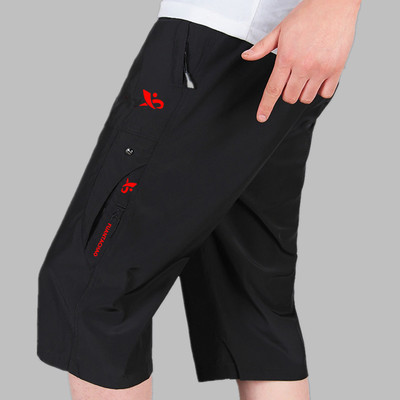 Thể thao mùa hè cắt quần lớp duy nhất phần mỏng giản dị ống túm quần short nam quần thở lỏng kích thước lớn bãi biển quần