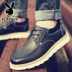 Giày nam Playboy mùa đông cộng với giày nhung ấm áp dụng cụ giày nam đế rộng thông thường để giúp giày Martin giày sneaker năm 2021 Giày thấp