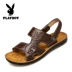 Playboy sandal nam 2018 mới hè nam đi biển đi giày da mang dép hở ngón và dép nam giày sục nam Sandal