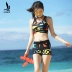 Sanqi 2017 bikini mới chia eo cao boyshort nữ đồ bơi thủy triều ngụy trang vest thể thao đi biển - Bikinis