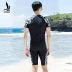 Áo tắm nam chính hãng Sanqi kết hợp quần boxer nam dài chân chống nắng áo sơ mi áo tắm một mảnh 17090 - Nam bơi đầm