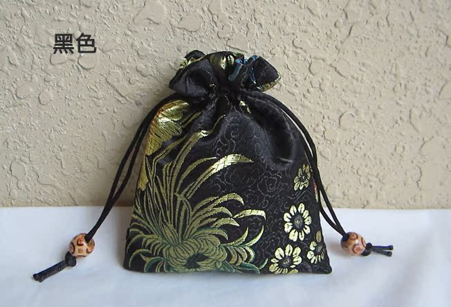 BlackHappy candy bag Jewellery Jewelry bag Beads Hand string Bracelet packing bag Brocade bag Blessing bag Storage bag Brocade bag customized