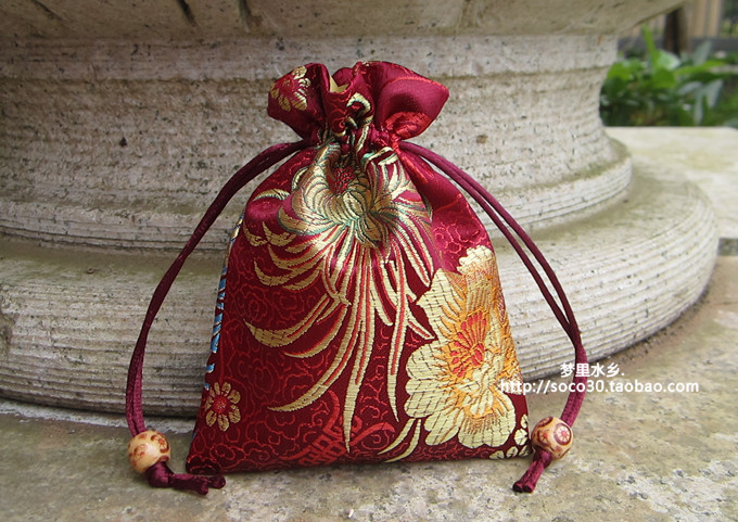 Jujube RedHappy candy bag Jewellery Jewelry bag Beads Hand string Bracelet packing bag Brocade bag Blessing bag Storage bag Brocade bag customized