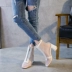 2018 mùa xuân và mùa hè lưới mới khởi động của phụ nữ khởi động ngắn dây kéo phía trước hoang dã dày với dép cao gót đầu vuông khởi động trong suốt giày boot nữ cổ cao màu trắng Giày ống