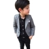 2019 Quần áo trẻ em Hàn Quốc áo bé trai nam kẻ sọc mùa xuân và mùa thu mới bé trai phù hợp với trẻ em khoe váy nhỏ thủy triều - Áo khoác