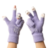 Зимние удерживающие тепло бархатные перчатки, милый японский зимний комплект для школьников