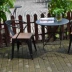 Châu âu sắt rèn đồ gỗ ngoài trời ban công giải trí bàn ghế trắng ba mảnh kết hợp vườn gấp bàn nhỏ