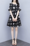 Летнее шифоновое модное платье, юбка, в корейском стиле, свободный крой, А-силуэт
