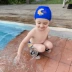 Bé trai bơi thân quần boxer áo tắm trẻ em áo tắm trùm đầu áo tắm bé trai mũ bơi phù hợp với quần bơi tách - Đồ bơi trẻ em