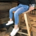 2019 mới mùa xuân và mùa hè quần áo trẻ em quần denim chân phiên bản Hàn Quốc của trẻ nhỏ tự tu luyện kéo dài thủy triều - Quần jean Quần jean