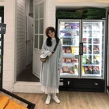 Осенний длинный трикотажный свитер, платье, шифоновая юбка, комплект, средней длины, высокая талия