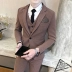 Suit nam phù hợp với Hàn Quốc Slim màu rắn thanh niên công việc chuyên nghiệp phù hợp với chú rể đẹp trai phù hợp với đám cưới ba mảnh - Suit phù hợp