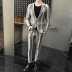 Bộ đồ sọc nam phù hợp với phiên bản Hàn Quốc của thanh niên tự tu đêm làm việc để có được bộ đồ cưới hai mảnh phù hợp với bộ đồ bó sát - Suit phù hợp Suit phù hợp