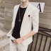 Hồng Xiaoxi Slim Phù Hợp Với Phù Hợp Với Nam Giới Một Nút Hàn Quốc Ngắn Tay Áo Chín Quần Phù Hợp Với Thiết Lập Cửa Hàng Đêm Người Đàn Ông bộ vest nam trẻ trung Suit phù hợp
