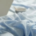 Bông ngủ màu nude mới Bộ đồ cotton bốn mảnh Bộ khăn trải giường sọc đơn giản Bộ đồ giường bằng vải bông đan - Bộ đồ giường bốn mảnh Bộ đồ giường bốn mảnh