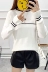 2018 mùa thu và mùa đông mô hình trumpet tay áo len cổ tròn đáy áo sơ mi nữ dài tay áo hoang dã Hàn Quốc phiên bản của lỏng áo thun áo len phụ nữ