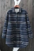 Mùa đông QG11 phiên bản Hàn Quốc mới của chiếc áo dài sọc bông cộng với áo khoác nhung ấm áp áo khoác cotton