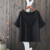 HD31 mềm chị trumpet tay áo thêu nặng thêu tua cotton và linen áo văn học loose linen T-Shirt áo sơ mi mẫu áo sơ mi nữ cổ tròn đẹp Áo sơ mi