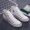 Mùa xuân và hè 2017 cao để giúp giày vải nhỏ màu trắng Giày nữ thoáng khí Giày sinh viên Hàn Quốc Giày đế bằng Giày trắng shop giầy nữ
