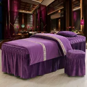 Mới dày ấm áp nhung vẻ đẹp giường bao gồm bốn bộ thẩm mỹ viện chuyên dụng spa massage giường tùy chỉnh