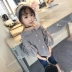 Quần áo trẻ em 2018 mới cô gái áo sơ mi dài- tay bông áo sơ mi nhỏ trẻ em áo sơ mi Hàn Quốc phiên bản của con búp bê áo sơ mi cardigan trẻ em áo sơ mi