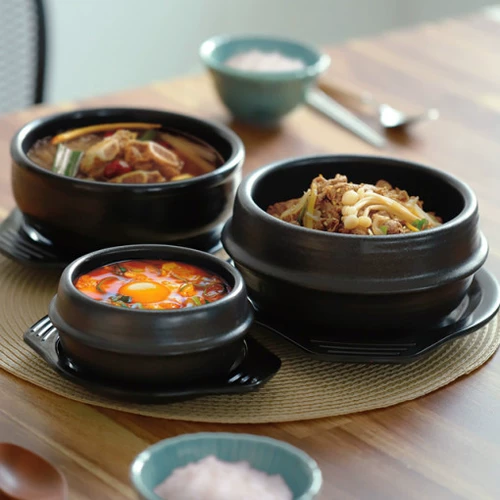Одаренная горшка Pad Corean Kyungsan Stone Pot Bibimbap Специальная запекана каменное горшок соус суп горшок керамический горшок корейский ресторан Специальный