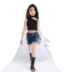 Các chàng trai Cô gái Váy Trailing T-Taiwan Fashion Trends Fashion Cool Cool Performance Performance Set Mô hình xe hơi cho thấy - Váy trẻ em đồ bộ cho bé gái Váy trẻ em