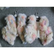 Khoan màu phù hợp với màu kem lông cáo V-cổ Hàn Quốc vest ngắn vest lông một lông nữ mùa đông